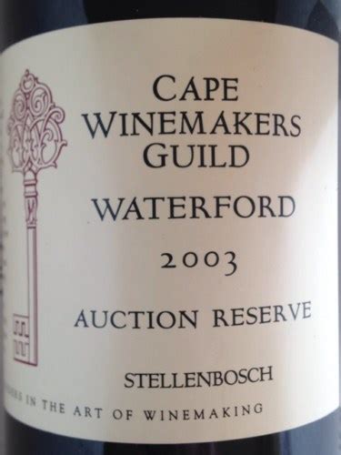 Waterford Estate Cape Winemakers Guild Auction Reserve Vivino US