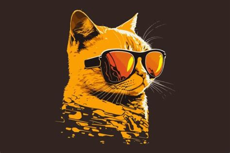 Cat Wearing Sunglasses Vector Graphic By Breakingdots · Creative Fabrica