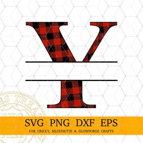 Buffalo Plaid Letter Y Split Monogram Svg Christmas Monogram Svg