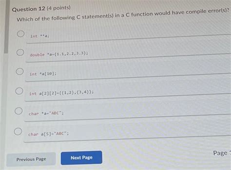 Solved Question 12 4 Points Which Of The Following C Chegg