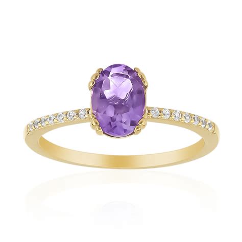 Brasilianischer Amethyst Goldplattierter Silberring Ct