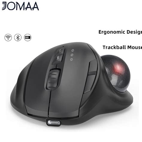 Jomaa Trackball Mouse Wireless Mouse Ergonomic Design Mouse With G