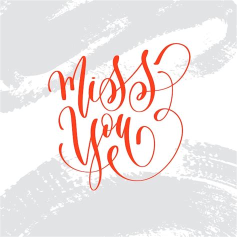 Premium Vector Miss You Hand Lettering Inscription Text To Valentines Day