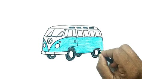 Volkswagen Bus Art Print Old Vw Camper Van Drawing Poster Wall Art