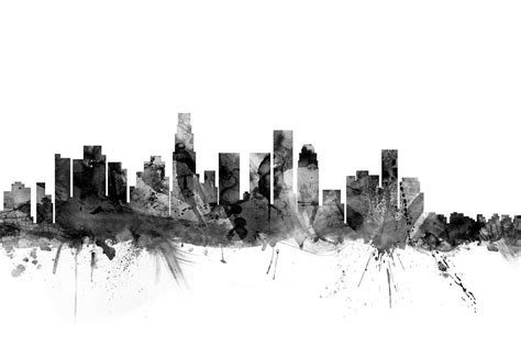 La Skyline Drawing at PaintingValley.com | Explore collection of La ...