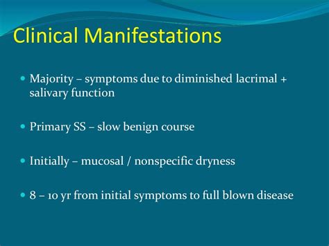 Sjogrens Syndrome Clinical Features Diagnosis And Management