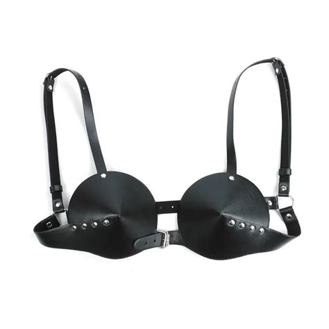 Adult Fetish Breast Bondage Sexy Pu Leather Bra Lingerie Erotic Body