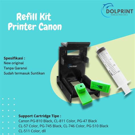 Jual Refill Kit PG810 Klip Penyedot Tinta Cartridge Canon G1000 G2000