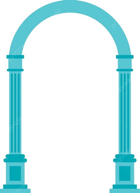 Semicircular Arch Iconflat Style Vector Parthenon Gate Vector Vector