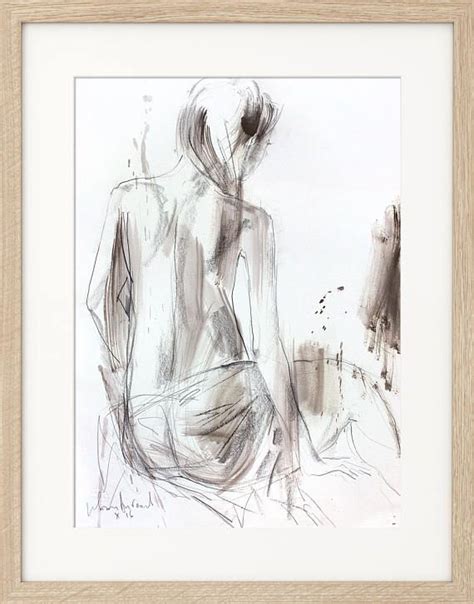 Woman Sketch Fine Art Print Charcoal Drawing Wall Art Print Nude