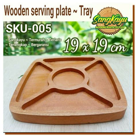 Jual Wooden Tray Plate Nampan Kayu Piring Saji Unik 005 Nampan Multi