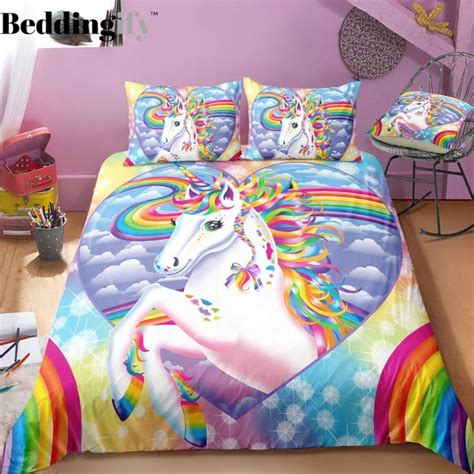 Rainbow Unicorn Bedding Set Unicorn Bedding Unicorn Bed Set Bedding Set