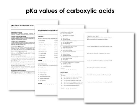 pKa values of carboxylic acids (Infotext and Exercises) | Teaching Resources