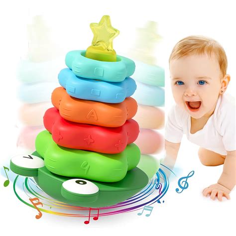 Stack Colorful Ring Infant Baby Stacking Toy for 1 Year Old with ABS ...