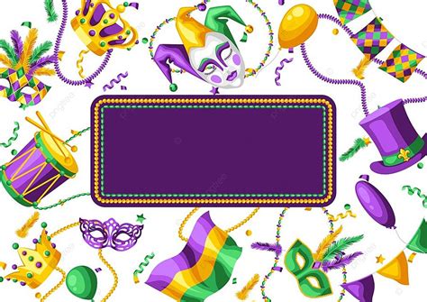 Mardi Gras Party Greeting Or Invitation Card Background Violet