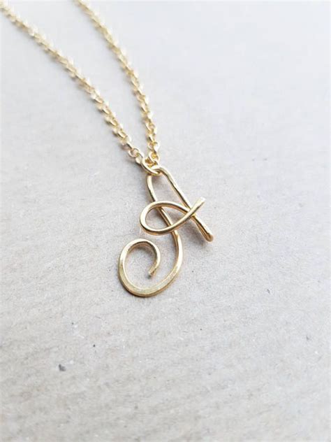 K Gold Initial Necklace Letter A Necklace A Etsy Jewelry Initial