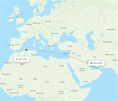 All Flight Routes From Dubai To Adrar Dxb To Azr Flight Routes