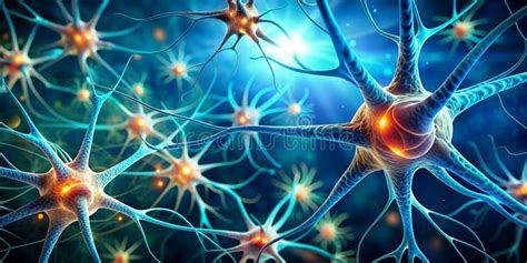 Neurons and Nervous System Medicine Biology Background Creative AI Stock Illustration ...