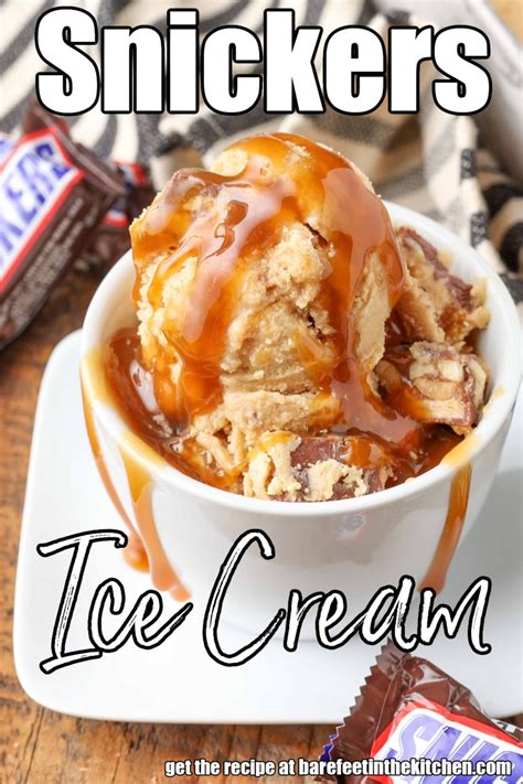 Snickers Ice Cream - Barefeet in the Kitchen