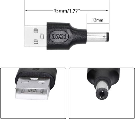 Sinloon Usb To Dc Adapter Usb A Male To Dc X Mm Dc Male