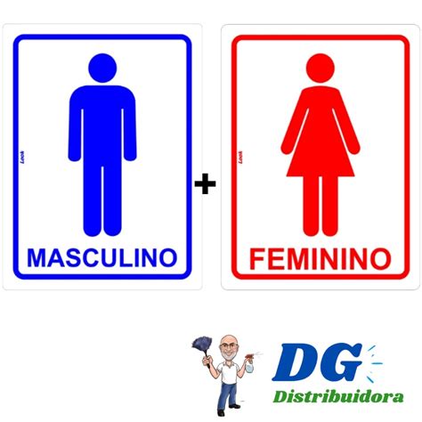 Kit Placas De Sinaliza O Banheiro Masculino E Feminino