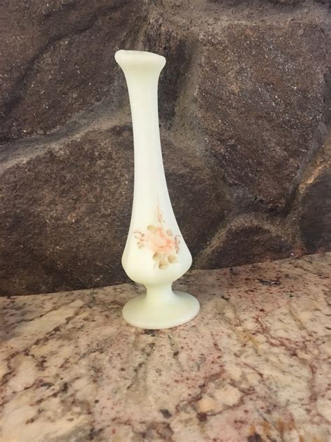 Fenton Bud Vase Custard Fenton Bud Vase Floral Fenton Vase Etsy