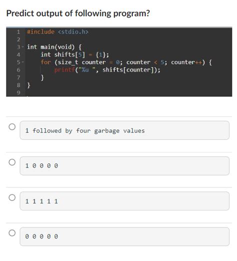 Solved What Will Be The Output Of Following Program Predict Chegg