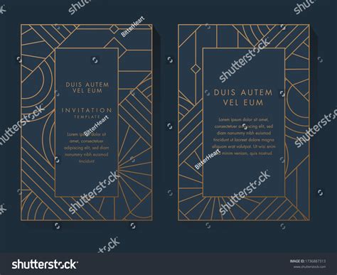 Blue Gold Invitation Design Stock Vector (Royalty Free) 1736887313 ...