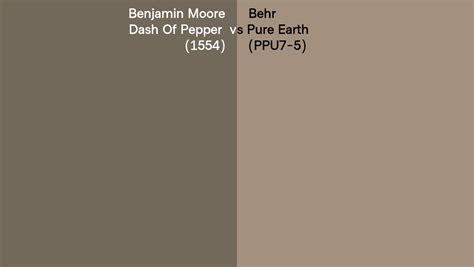 Benjamin Moore Dash Of Pepper 1554 Vs Behr Pure Earth PPU7 5 Side