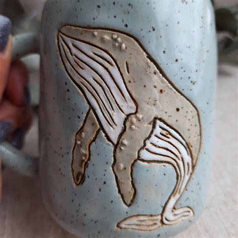 Ceramic Whale Mug Blue Whale Mug Handmade Ceramic Orca Mug Inspire Uplift