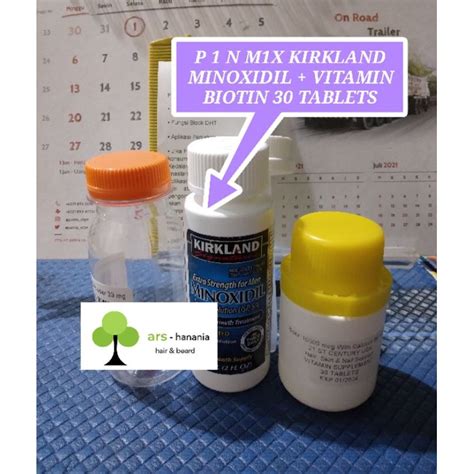 Jual Pin Mix Kirkland Minoxidil Vitamin Biotin Tablets Shopee