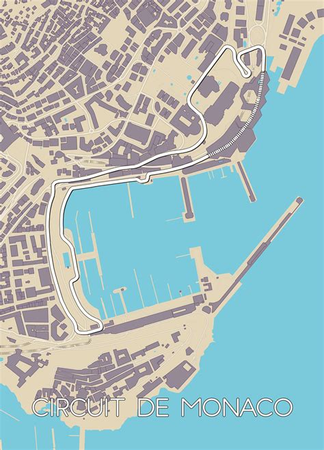 Circuit de Monaco track map poster 38466755 Vector Art at Vecteezy