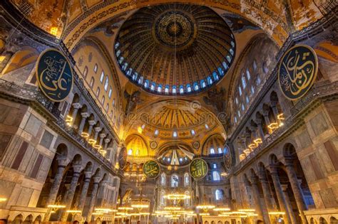 Interiors Of Hagia Sophia Grand Mosque Istanbul Turkey Stock Image