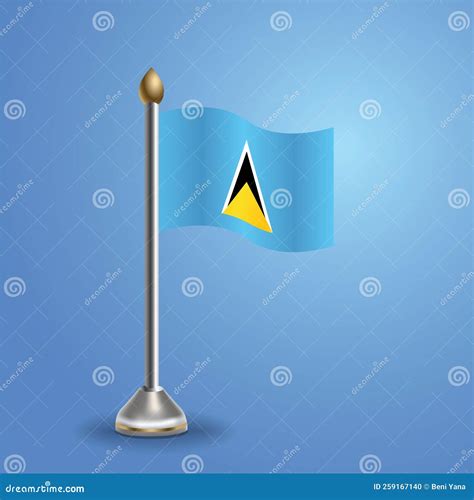 Flag Of St Lucia National Symbol Vector Illustration Stock Vector Illustration Of Symbol