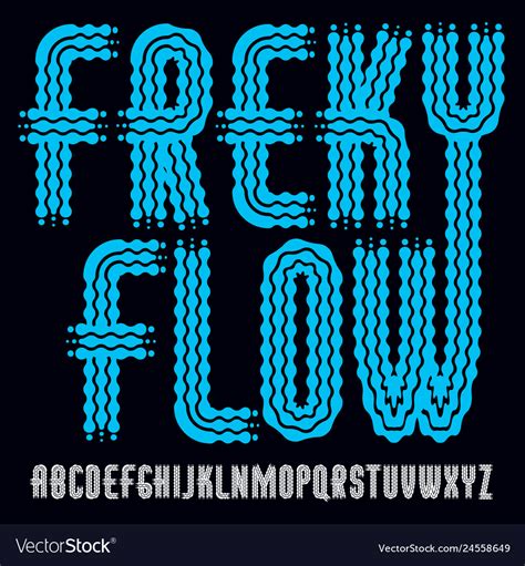 Funky Oberfall Englisch Alphabet Buchstaben Vektorbild