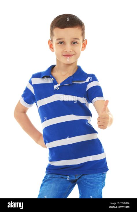 Cute Boy Isolated On White Stock Photo Alamy