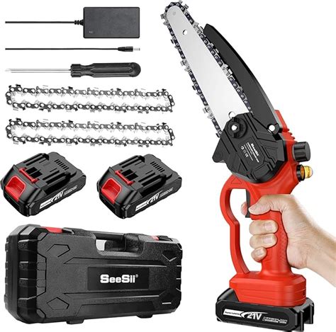 Mini Chainsaw Cordless Seesii Mini Chainsaw 6 Inch Cordless Portable