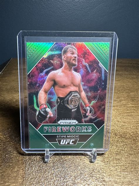 2021 Panini Prizm UFC Fireworks Green Prizm 2 Stipe Miocic For Sale