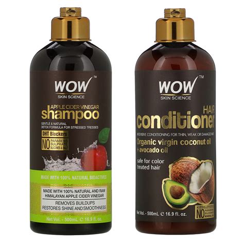 Wow Skin Science Apple Cider Vinegar Shampoo Conditioner Haircare 2 Piece Kit Iherb