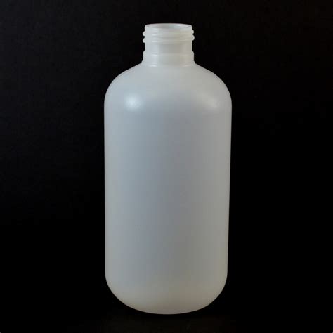 8 Oz 24 410 Boston Round Natural HDPE Bottle PackagingBuyer