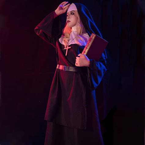 Adult The Nun Valak Costume Plus Size Scary Nun Habit Outfits Priest H