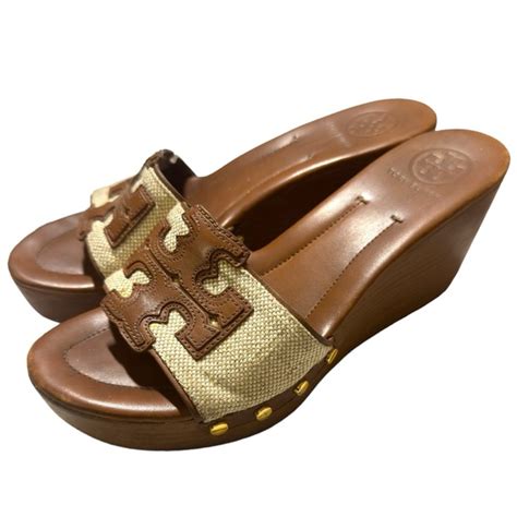 Tory Burch Shoes Wooden Platform Tory Burch Terri Natural Linen