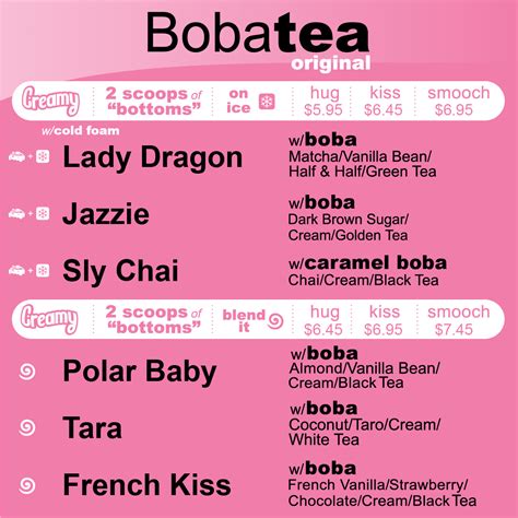 BOBA TEA COMPANY MENU