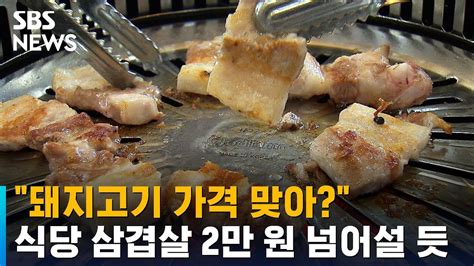 돼지고기 가격 맞아식당서 삼겹살 2만 원 넘어설 듯 Sbs Youtube