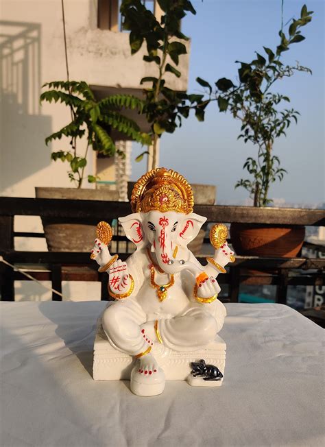 Buy Apnimarket Marble Dust Ganesha Idol Vinayaka Statue Ganpati