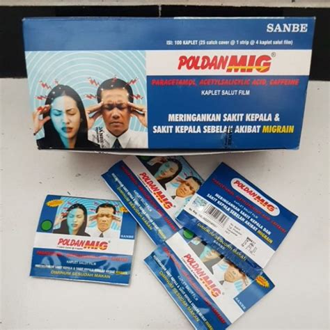 Jual Poldanmig Tablet Obat Sakit Kepala Sebelah Migrain Shopee Indonesia