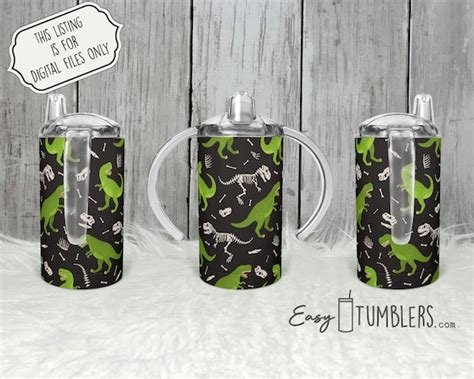 Dinosaurs Sippy Cup Water Bottle Sublimation Tumbler Design Etsy