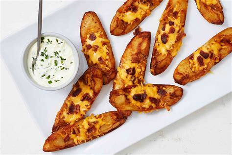 Deep Fried Potato Skins Recipe With Dips And Toppings