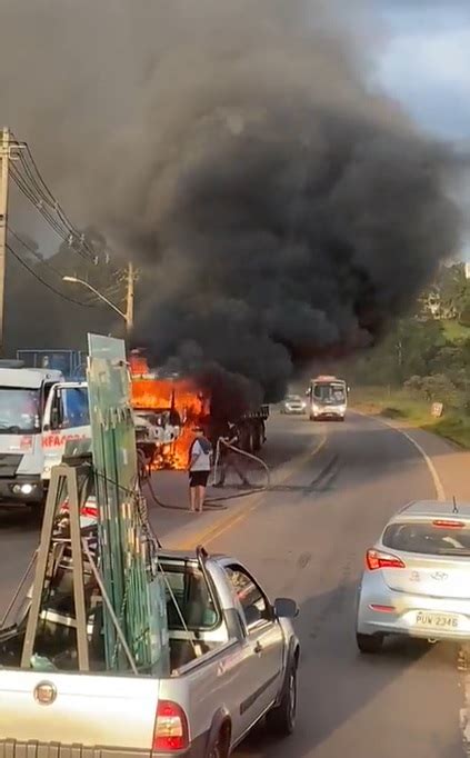 Carreta Pega Fogo Na BR 356 Mobilidade Sampa