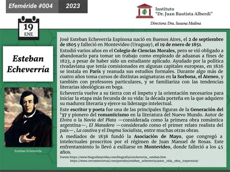 Esteban Echeverría Escritor Y Poeta Argentino Del Siglo Xix En Pocas